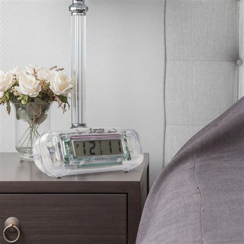 Equity By La Crosse Small Clear Digital Lcd Alarm Table Clock 31008