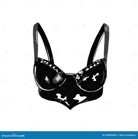 Lederen Beha Latex Sexy Ondergoed Zwarte Lingerie Latex Bdsm Stock Illustratie
