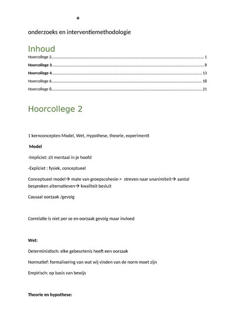 Hoorcollege Onderzoeks En Interventiemethodologie Onderzoeks En