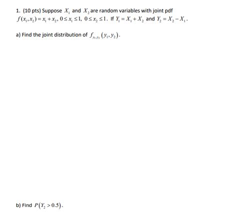 Solved 1 10 Pts Suppose X1 And X2 Are Random Variables Chegg