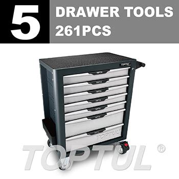 W 7 Drawer Tool Trolley 261PCS Mechanical Tool Set GENERAL SERIES