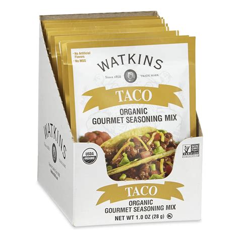 Watkins Organic Taco Gourmet Seasoning Mix 1 Oz Packets 12 Count Pack Of 1