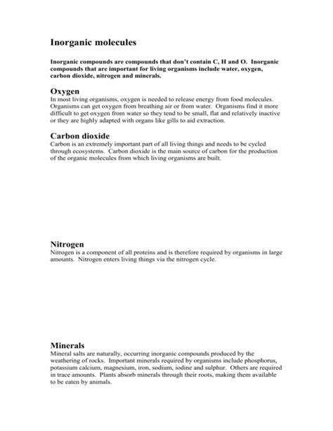 Inorganic molecules