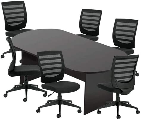 GOF 8FT Conference Table Set with Chairs (G11922B) - Espresso - Walmart.com