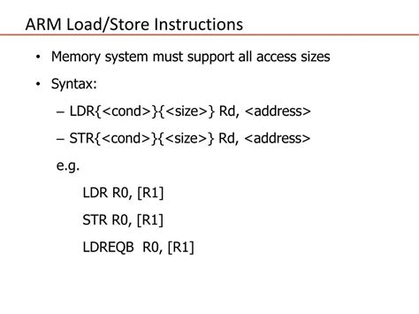 Ppt Arm Load Store Instructions Powerpoint Presentation Free Download Id 2149301