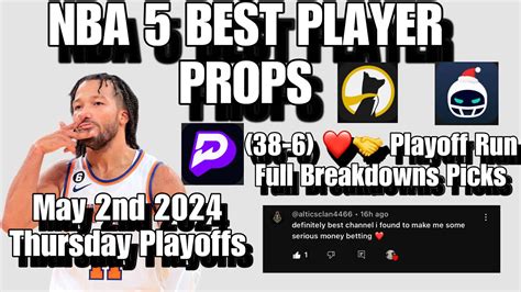 NBA PRIZEPICKS TODAY 5 BEST PROP PICKS Thursday I 05 02 2024 BEST