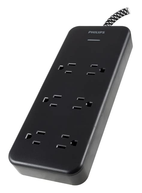 6 Outlet 8 Philips Accessories EZFit Surge Protector Power Strip