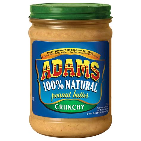 Adams 100 Natural Crunchy Peanut Butter 16oz Natural Peanut Butter