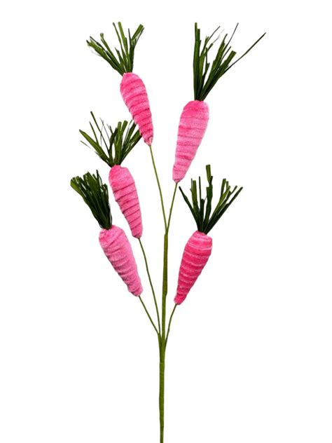 28 Fuzzy Carrots Pick Hot Pink 63437bt The Wreath Shop