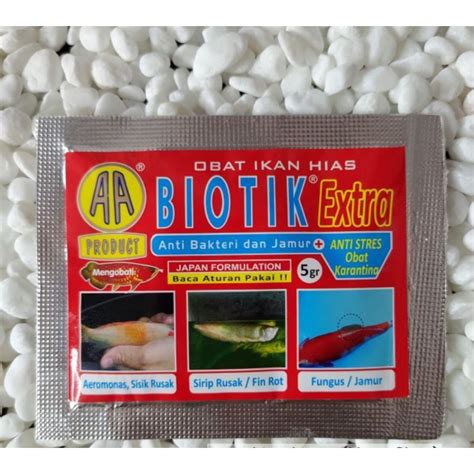 Jual BIOTIK EXTRA Obat Ikan Hias Bakteri Jamur Dan Anti Stress 5gram