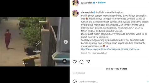 Sosok Mursidah ART Yang Bawa Kabur Brankas Milik Dara Arafah Pernah