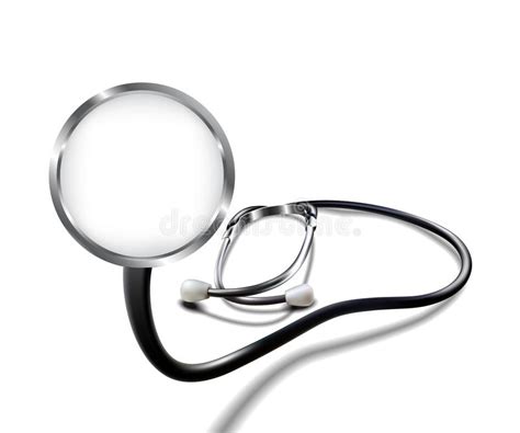 Realistic Stethoscope White Background Healthcare Concept Vector