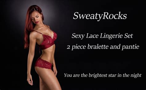 Amazon Sweatyrocks Women S Piece Sexy Lace Strap Bralette Bra And Panty Lingerie Set Pink