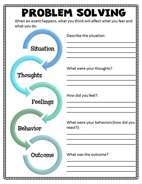 Family Therapy Worksheets Problem Solving Worksheet From Kid