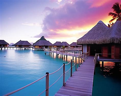 Bora Bora Resort Hd Wallpaper Background Architecture Cloud Tree