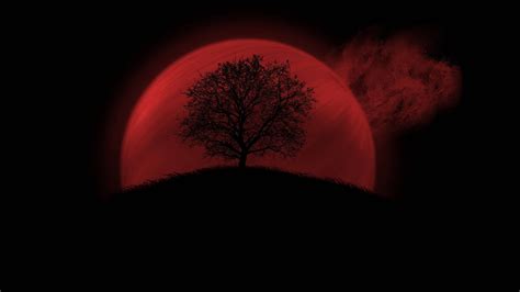 Download Red Moon Night Sky Wallpaper