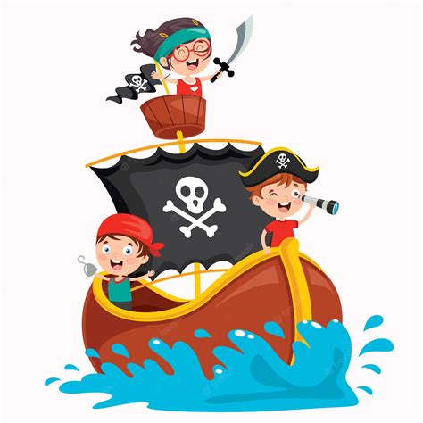 Premium Vector Cute Little Pirate Children Posing