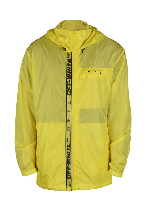 Mens Deluxe Jackets Off White Windbreaker Yellow