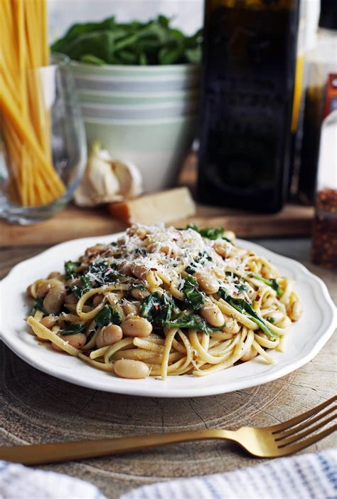 Brown Butter Linguine With White Beans And Spinach Yay For Food