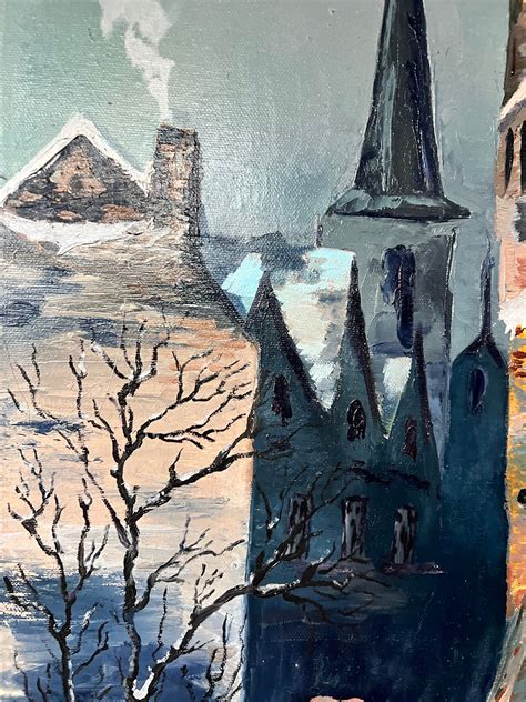 Castle Painting Winter Landscape Large Dark Castle - Etsy