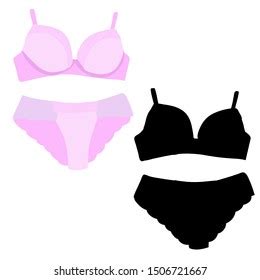 Vector Isolated Lingerie Silhouette Underpants Bra Stock Vector