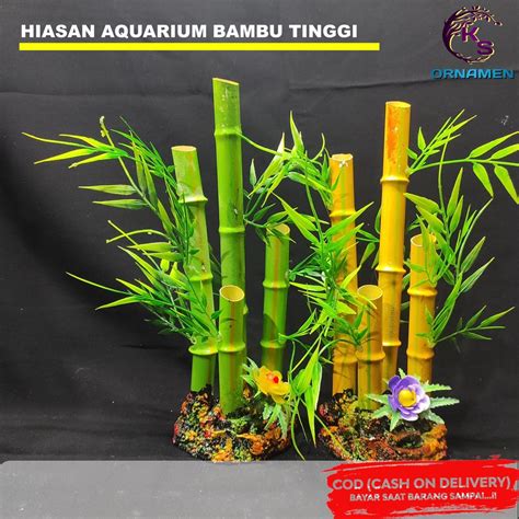 Jual Hiasan Aquarium Bambu China L Hiasan Akuarium Tanaman Plastik