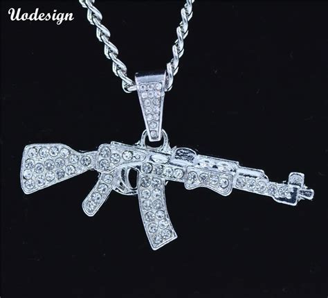 Fashion Cool AK47 Gun Pendant Necklace European Hip Hop Jewelry With