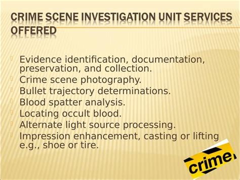 Crime scene investigation | PPT