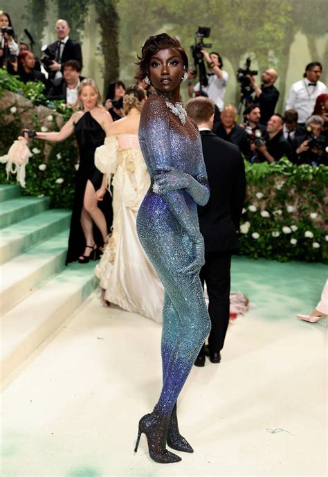 Anok Yai Wearing Custom Swarovski At The 2024 Met Gala R Whatthefrockk