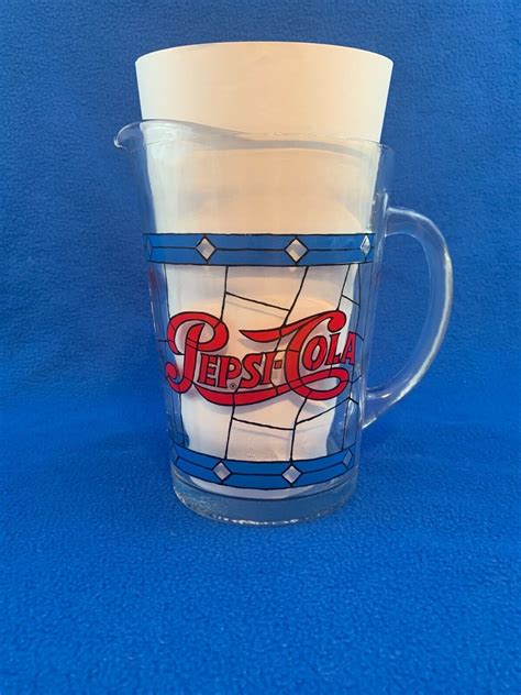 Vintage Pepsi Pitcher Tiffany Style Stained Glass Pepsi Cola S