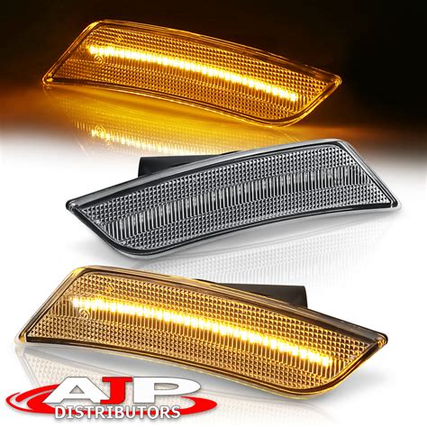 Clear Amber Led Front Bumper Side Marker Light Set For