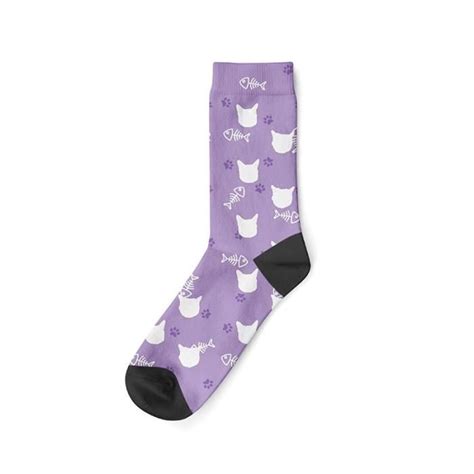 Bas Chaussettes Personnalis Es Unisexes Avec T Te De Chat Chaussettes