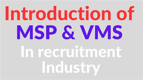 Introduction Of MSP VMS In The Recruitment Industry US Staffing