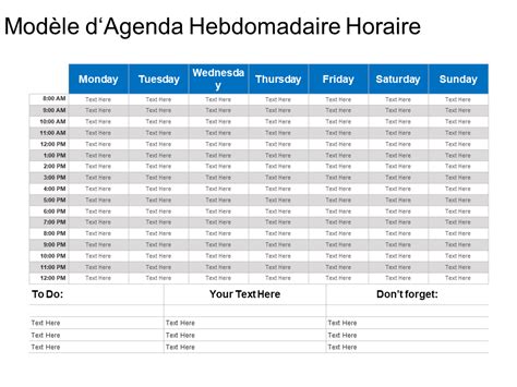 Top 10 des Modèles d Agenda Hebdomadaire Avec des Exemples et des