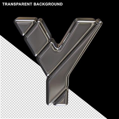 Premium Psd Silver Block Letters Capital Letter Y