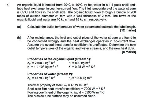 An Organic Liquid Is Heated From C To C By Hot Chegg