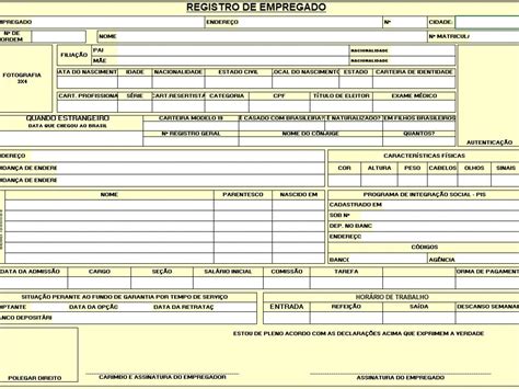 Ficha De Funcionario Word