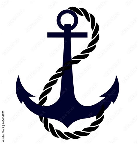 The Icon Of Anchor In Sea Color Stock Vector Adobe Stock