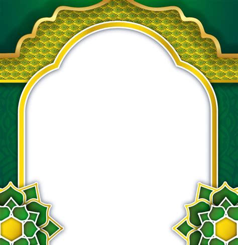 An Ornate Green And Yellow Frame With Flowers