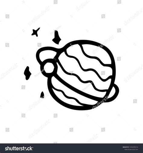 Hand Drawn Planet Orbit Doodle Sketch Stock Vector Royalty Free