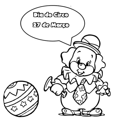 Desenhos de Dia do Circo em 27 de Março para Colorir e Imprimir