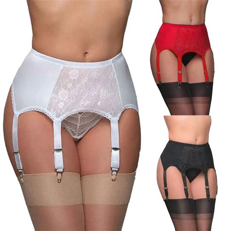 Vintage High Waist Garter Belt Mesh Suspender Belt Straps Garter Belt