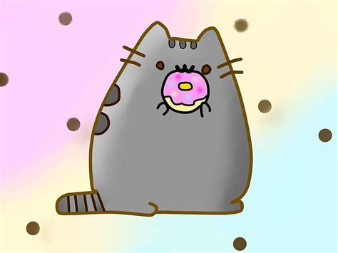 Pusheen The Cat Eating A Donut Donut Pug Hd Wallpaper Pxfuel