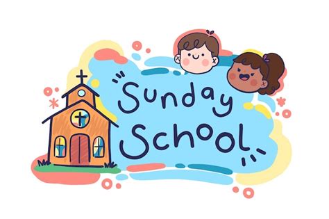 Free Vector | Beautiful sunday school lettering design