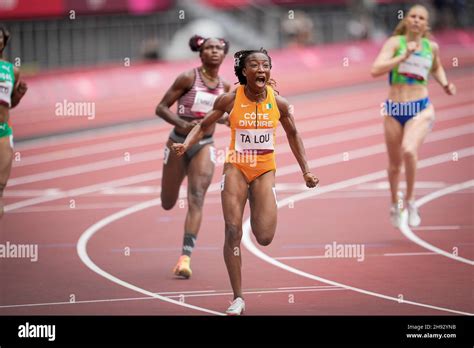 Marie Jos E Ta Lou Competing In The Meters Of The Tokyo