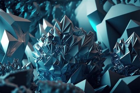 Premium Photo D Render Abstract Geometric Background Blue Creative