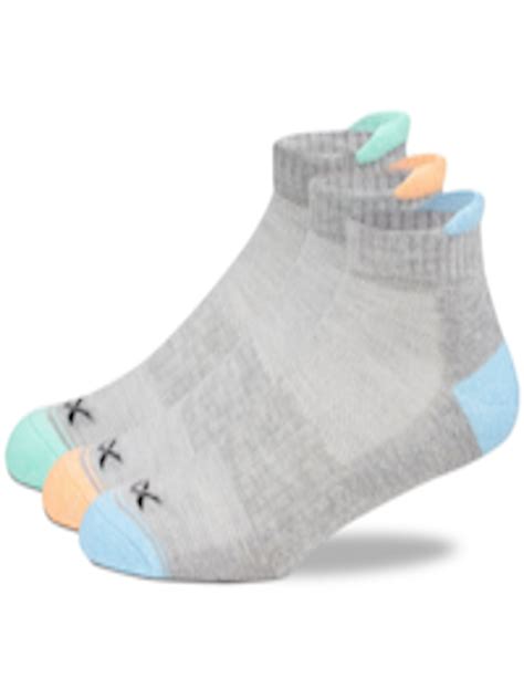 Buy Hrx By Hrithik Roshan Pack Of 3 Grey Patterned Ankle Length Socks