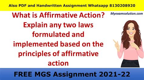 What Is Affirmative Action Explain Any Two Laws Formulated And