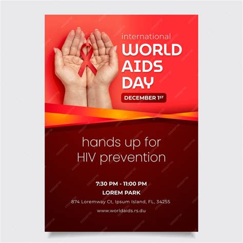 Free Vector Gradient World Aids Day Vertical Poster Template