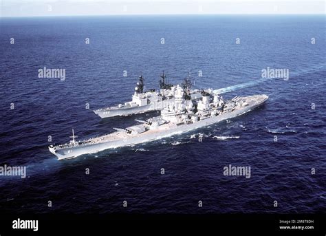 An Aerial Port Bow View Of The Destroyer USS DEYO DD 989 And The